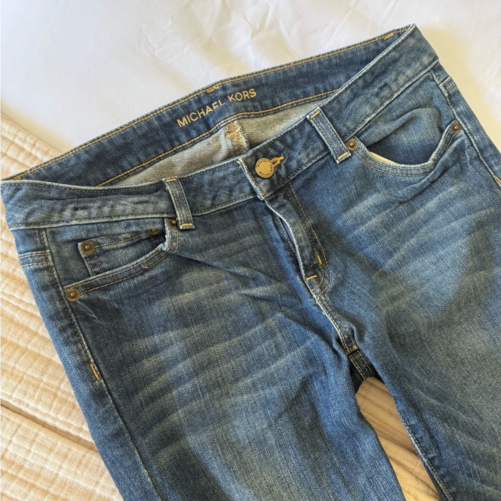 Michael Kors Women's Cropped Skinny Jeans in Dark Blue Wash - Size 4P